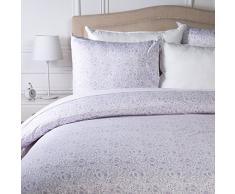 AmazonBasics - Bettwäsche-Set, Mikrofaser, 155 x 200 cm - Lavendelfarben mit Paisleymuster