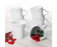 Holst Porzellan HB 001 Trinkbecher Herzensduft 0,35 l, weiß, 9 x 9.5 x 9.5 cm, 6 Einheiten