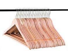 Natural American Zedernholz Kleiderbügel w/Kerben und rutschfestem Bar für Forest-Fresh Closet, höchste Qualität Zedernholz Kleiderbügel 24pk braun