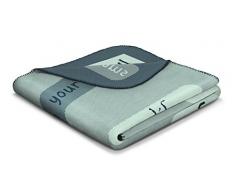 biederlack Kuscheldecke 150x200 cm I Chill Time-Headline I kuschelige Wohndecke für Kinder und Teenies Sofadecke aus dralon I Made in Germany, Acryl, hellblau, blau