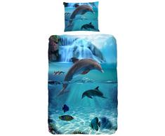 Good Morning! Bettwäsche Bettbezug, Baumwolle, Blau, 200 x 140 x 1 cm