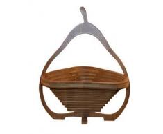 GMMH Faltkorb Bambus Obstkorb Dekoschale Obstschale Holz faltbar (Design Birne)