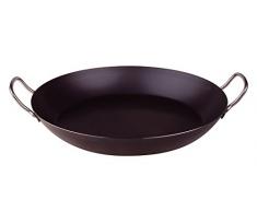 Pentole Agnelli Pfanne für Paella, aus Eisen, mit 2 Griffen aus Edelstahl, Schwarz 36 cm schwarz