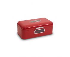 Echtwerk Retro Brotkasten aus Metall mit Sichtfenster, Rot, 42, 5 x 23, 8 x 17 cm
