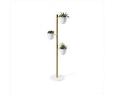 Umbra Floristand Blumenständer, Freistehender Blumentopfhalter für Sukkulenten, Luftpflanzen, Zimmerpflanzen und Mehr, Natur/Weiss, One-Size