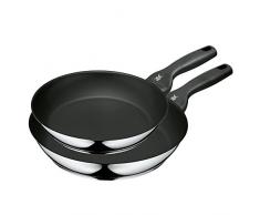 WMF Ceradur Profi Pfannenset, 2-teilig, Bratpfanne Ø 24 cm und 28 cm, Cromargan Edelstahl beschichtet, Keramikpfanne, Keramikbeschichtung, Kunststoffgriff, induktuionsgeeignet