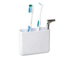 iDesign 21071EU Affixx Zahnbürsten- und Rasiererhalter, Groß, weiß