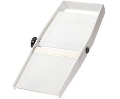 Westmark Gemüseschneider/ -hobel mit verstellbarer Schnittstärke, Wellenschliff, Edelstahlklinge, Weiß/Silber, 10652270