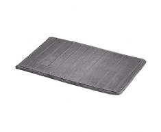 AmazonBasics - Badematte, Streifenstruktur, Memory-Schaum, Grau, 50 x 80 cm, 2er-Pack