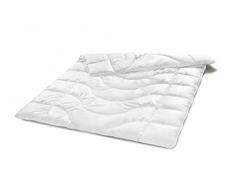 Traumnacht Komfort Steppbett Leicht Sommerdecke, mit einem Baumwollbezug für ein optimales Schlafklima in 155 x 220 cm, weiß