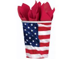 8 USA PAPPBECHER Amerika Deko 0,26 l Dekoration Becher