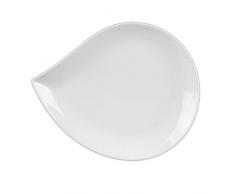 Holst Porzellan TT 019 Teller flach 19 cm Tropfenform Teardrops Cloud, weiß, 19 x 15.5 x 2 cm, 2 Einheiten