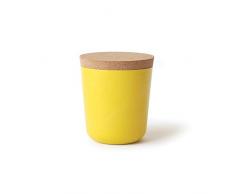 EKOBO Vorratsdose Gr. L, zur Aufbewahrung von Gewürzen, Kaffee, Tee und mehr, aus Bambus und Melamin mit Deckel aus Naturkork, Vol. 450 ml, Durchmesser 9,5 x Höhe 11 cm