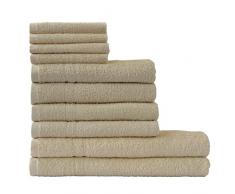 Dyckhoff Kristall Handtuch-Set, Baumwolle, beige, 26 x 36 cm