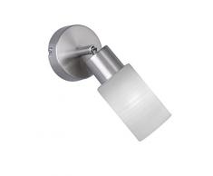Trio Leuchten LED Strahler Jones 871410107, Metall Nickel matt, Glas weiß gewischt, 1x 4 Watt