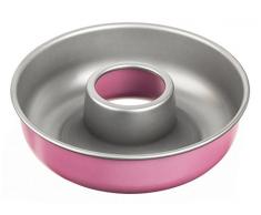 Zenker Creative Studio Kranzform, runde Backform, Brotbackform mit Antihaftbeschichtung, Kuchenform: Ã280mmx80mm, kreatives Backen (Farbe: rosa, Silber), Menge: 1 Stück