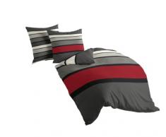 Bierbaum Bettwäsche 4757, Mako-Satin, Made in Germany, rot 63, 200x200 + 2x 80x80 cm, für das Doppelbett