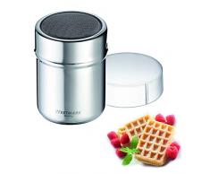 Westmark Puderzuckerstreuer mit Frischhaltedeckel, Fein, Füllmenge: ca. 80-100 Gramm, Rostfreier Edelstahl, Silber/Transparent, 69502260