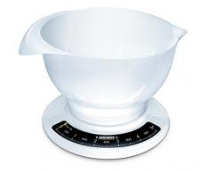 Leifheit analoge Küchenwaage, aus hochwertigem Kunststoff, inkl. abnehmbarer Rührschüssel, Haushaltswaage mit 5 kg Tragkraft, spülmaschinengeeignet, Küchenwaage analog, mechanische Zuwiegefunktion