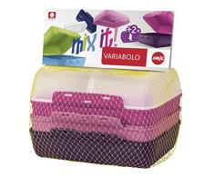 Emsa 517052 Variabolo 4-teiliges Frischhaltedosen Girls-Set, 16 x 11 x 7 cm, beidseitig zu öffnen, platzsparend ineinander stapelbar, rosa