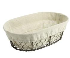 Delys-By-Verceral 513381 Obstkorb, oval, Leinen / Metall