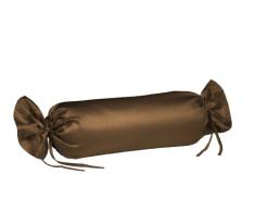 Fleuresse Colours Nackenrollenbezug, Mako Satin, zartbitter, 40 x 15 cm