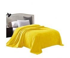Exclusivo Mezcla Große Flanell-Samt Decke und Bettdecke - Verschiedene Größen und Farben Modern Twin( 60x80) gelb