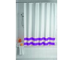 WENKO 19247100 Duschvorhang Tropic Purple - waschbar, mit 12 Duschvorhangringen, Kunststoff - Polyester, WeiÃ