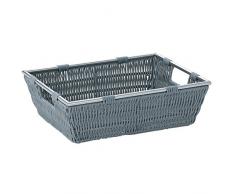 kela Korb Noblesse 33x25x10cm aus Kunststoffgeflecht in hellgrau, Plastik, 33 x 25 x 10 cm