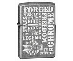 Zippo Harley-Davidson Feuerzeug, Messing, Antique Silver, One Size