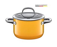 Silit Passion Yellow Koch/- Fleischtopf, hoch, 16cm, Glasdeckel, 2,0l, Silargan Funktionskeramik, Topf Induktion, gelb