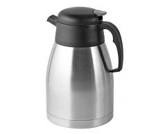 FACKELMANN Isolierkanne 1,5l aus Edelstahl/PP/Silikon, Silber/schwarz, 23 x 16 x 16 cm