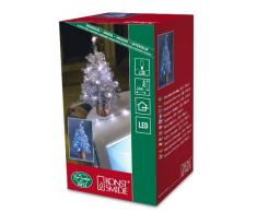 Konstsmide USB Künstlicher Weihnachtsbaum mit Lametta und 20 weißen LEDs, silberfarben