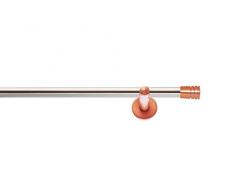 indeko NASHVILLE, Gardinenstange Ø 20 mm aus Metall auf Maß, 1-Lauf, edelstahl/kupfer, Komplettset mit Zubehör