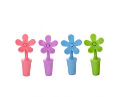 honbay mult-purpose Weinstopfen aus Silikon Sonnenblume Form Wein Flasche Stopper perfekt für Wein Champagner Getränk, Bier und so auf (4 PCS SET)