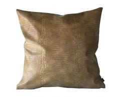Kdays Dick Kunstleder Kissen Cover Tan Deko für die Couch Werfen Kissen Fall Braun Leder Kissenbezug Farbe Leder Kissen, Polyurethan, Tan-beige, 16x16 inches