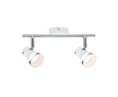 Paulmann 66663 Spotlight Clear 2x4,3W Weiß matt/Chrom 230V Metall Acryl 666.63 Deckenleuchte Lampe LED Deckenlampe Deckenstrahler