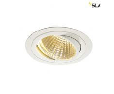SLV LED Deckeneinbaustrahler NEW TRIA 150 I rund, single, 2700K, CS, Clipfeder, weiß, Einbauleuchte, Deckenstrahler, dreh- und schwenkbare Deckeneinbauleuchte, Indoor