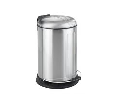 WENKO 22155100 Treteimer Lagun Easy Close, Mülleimer mit Absenkautomatik, Anti-Fingerprint Fassungsvermögen: 12 l, Edelstahl rostfrei, 28 x 43,5 x 33 cm, satiniert