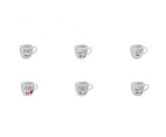 Galileo Casa 2192864 Set aus 6 Espressotassen, Porzellan, mehrfarbig