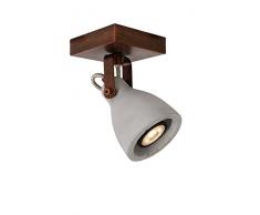 Lucide Concri -LED -Deckenstrahler -Durchmesser 9 cm -Leddim. -GU10 -1X5W 3000K, Metall, GU10, 5 W, Copper, 10 x 10 x 18 cm