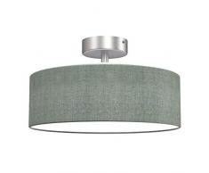 Briloner Leuchten Deckenleuchte, Stoffleuchte, Deckenlampe 1 x E27 max. 40 Watt, Stoffschirm Farbe: Grau-Satin, Ø 30cm, Stoff, W