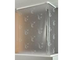 ECO-DuR 4024879001117 Kassetten ECK Duschrollo 137 x 62 cm weiß - Fische weiß