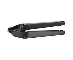 Fiskars Knoblauchpresse mit ausklappbarem Gittereinsatz und Schaber, Länge: 16 cm, Kunststoff/Metall, Functional Form, Schwarz, 1028361