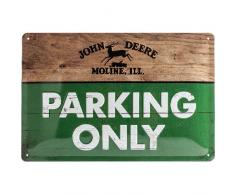 Nostalgic-Art 22258, John Deere Parking Only, Blechschild 20x30 cm, Metall, bunt, 20 x 30 x 0.2 cm
