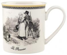 Villeroy & Boch Audun Chasse Kaffeebecher, 300 ml, Höhe: 9,1cm, Premium Porzellan, Weiß/Bunt