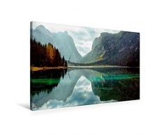 Calvendo Premium Textil-Leinwand 90 cm x 60 cm Quer, Ein Motiv aus Dem Kalender Dolomiten - Rundreise um Drei Zinnen | Wandbild, Bild auf Keilrahmen. Leinwand, Leinwanddruck Orte Orte