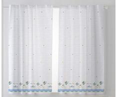 Cardenal Textil Tamara Küchenvorhang, Stoff, Blau, 2er-Pack 100 x 140 cm