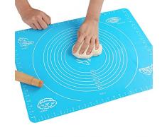 Silikon-Backmatte für Teig, mit Messungen, hitzebeständige Tischunterlage, Backbrett, wiederverwendbar, antihaftbeschichtet, ungiftig und FDA-genehmigt