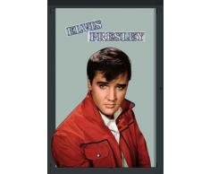 empireposter - Presley, Elvis - Rote Jacke - GrÃ¶Ãe (cm), ca. 20x30 - Bedruckter Spiegel, NEU - Beschreibung: - Bedruckter Wandspiegel mit schwarzem Kunststoffrahmen in Holzoptik -